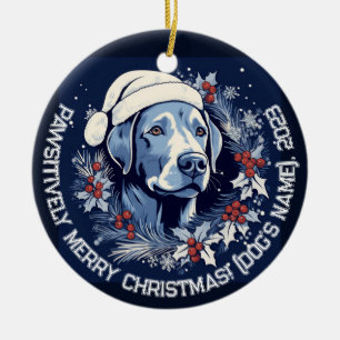 Ornamento De Cerâmica Personalizado Labrador DOG Holiday Charm