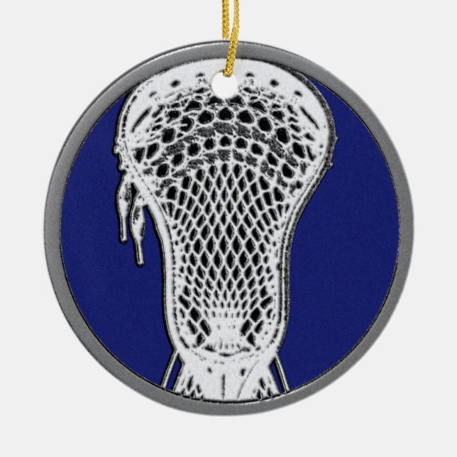 Ornamento De Cerâmica Personalizado Lacrosse Keepsasait (Frente)