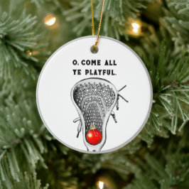 Ornamento De Cerâmica Personalizado Lacrosse Keepsasait