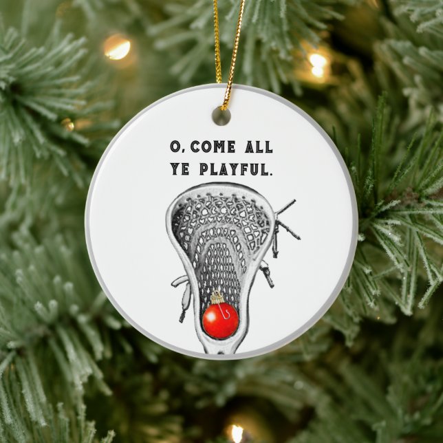 Ornamento De Cerâmica Personalizado Lacrosse Keepsasait (Árvore)