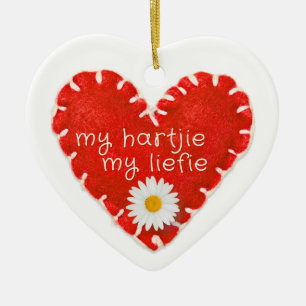Ornamento De Cerâmica Personalizado Meu Hartjie, Meu Coração Aplicativo