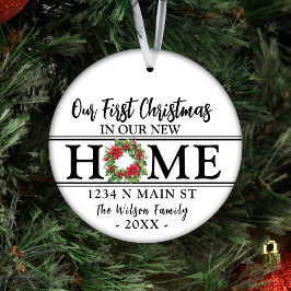 Ornamento De Cerâmica Personalizado Nosso Primeiro Natal Em Nossa Nova C