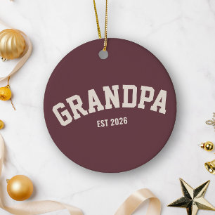 Ornamento De Cerâmica Personalizado Novo Avô Est Data Dia dos Pais Verme