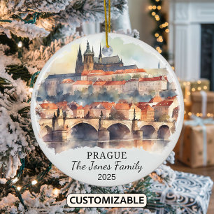 Ornamento De Cerâmica Personalizado Ornament de Praga, Presente na Repúb
