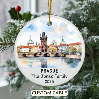 Ornamento De Cerâmica Personalizado Ornament de Praga, República Checa