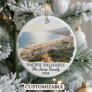 Ornamento De Cerâmica Personalizado Pacific Palisades, Califórnia