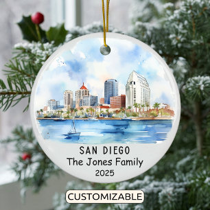 Ornamento De Cerâmica Personalizado San Diego Ornament, Califórnia
