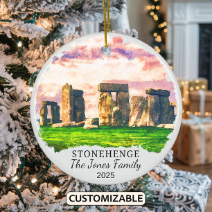 Ornamento De Cerâmica Personalizado Stonehenge Ornament, England Gift