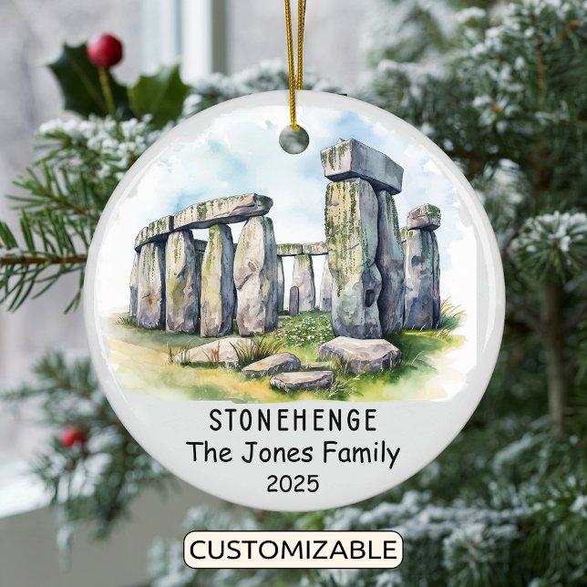 Ornamento De Cerâmica Personalizado Stonehenge Ornament, Inglaterra (Criador carregado)