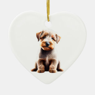 Ornamento De Cerâmica Personalizado Wheaten Terrier Puppy