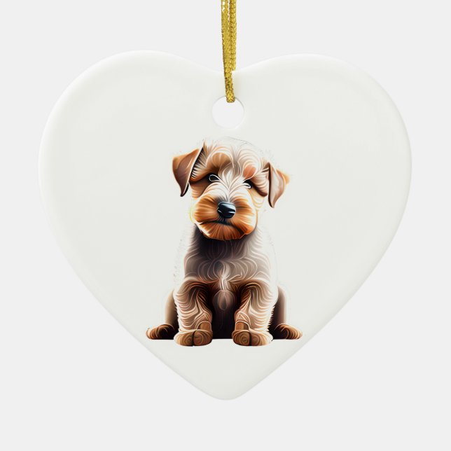 Ornamento De Cerâmica Personalizado Wheaten Terrier Puppy (Frente)