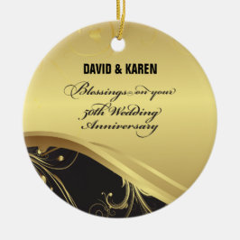 Ornamento De Cerâmica Personalizar, 50º Aniversário de Casamento Religio