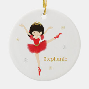 Ornamento De Cerâmica Personalizar Ballerina Natal Asiática