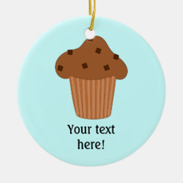 Ornamento De Cerâmica Personalizar este gráfico Choc Chip Muffin