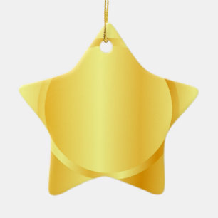 Ornamento De Cerâmica Personalizar Faux Dourado Metálico de aparência 