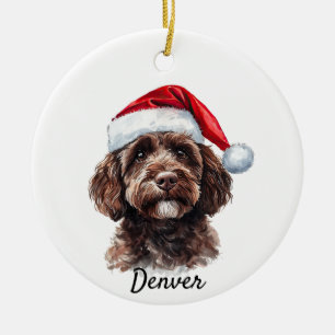 Ornamento De Cerâmica Personalizar Labradoodle