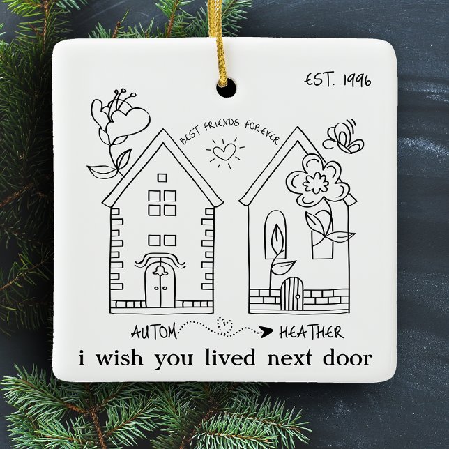 Ornamento De Cerâmica Personalizar melhor imagem de amigo personalizada  (Criador carregado)