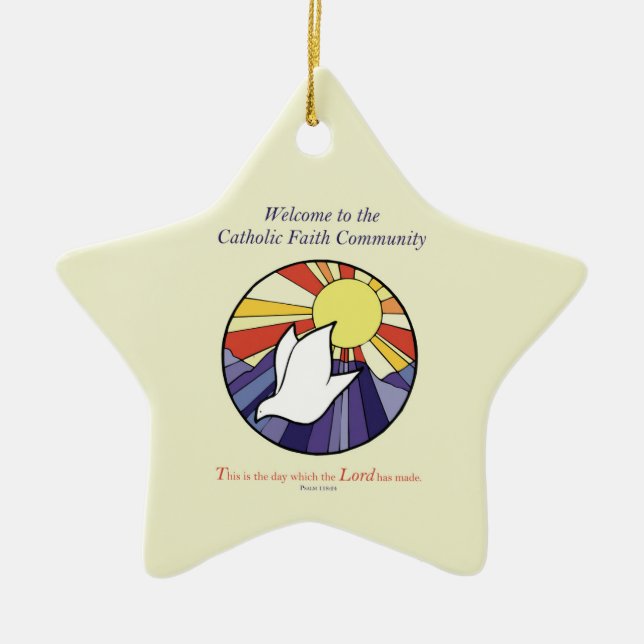 Ornamento De Cerâmica Personalizar nome, círculo de porta RCIA em amarel (Frente)