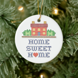 Ornamento De Cerâmica Personalizar o Home Sweet Home Ornament