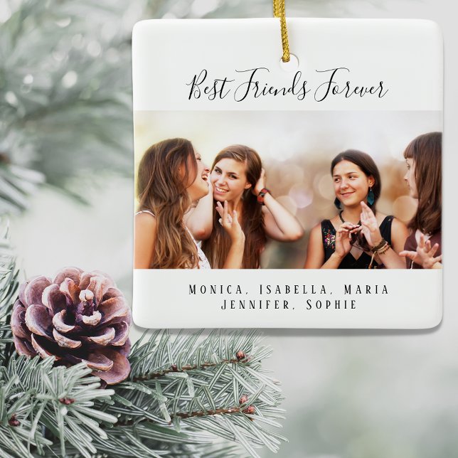 Ornamento De Cerâmica Personalizar os melhores amigos da fotografia para (Criador carregado)