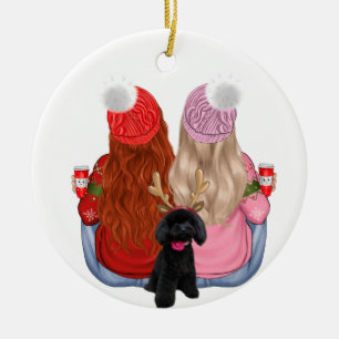 Ornamento De Cerâmica Personalizar os melhores amigos para o pedido cer