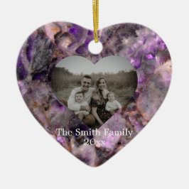 Ornamento De Cerâmica Personalizar pedra mármore roxa do Ametist Quartz