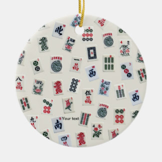 Ornamento De Cerâmica Personalizar símbolos de azulejos Mah Jongg design