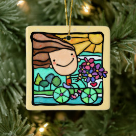 Ornamento De Cerâmica Personalizável ama bicicleta de bicicleta de motoc