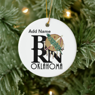 Ornamento De Cerâmica Personalizável de Oklahoma do nascer