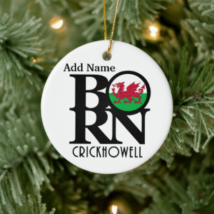 Ornamento De Cerâmica Personalizável do NASCER Crickhowell Nova Scotia