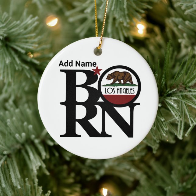Ornamento De Cerâmica Personalizável do NASCER Los Angeles CA (Árvore)