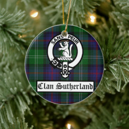 Ornamento De Cerâmica Personalizável para Clan Sutherland Crest Crachá &