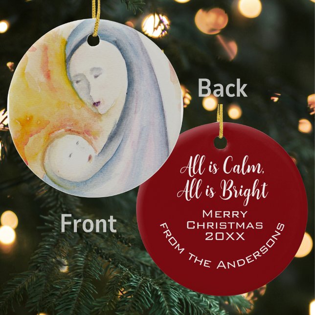 Ornamento De Cerâmica Personalizável Tudo é Calmo, Tudo é Bright Waterco (Criador carregado)