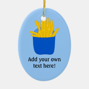 Ornamento De Cerâmica Personalize este as batatas fritas gráficas
