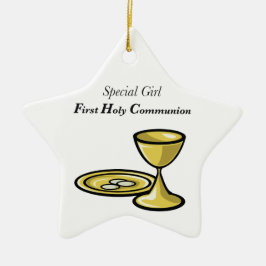 Ornamento De Cerâmica Personalize, Menina Especial, Primeira Comunhão