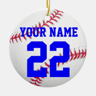 Ornamento De Cerâmica Personalize-o, basebol