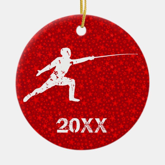 Ornamento De Cerâmica Personalize-o, cercando (Frente)