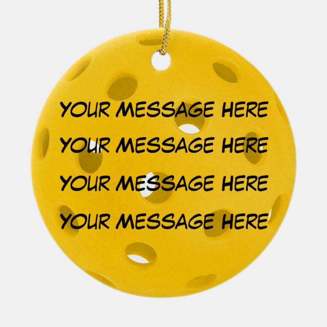 Ornamento De Cerâmica Personalize, Pickleball (Frente)