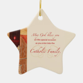 Ornamento De Cerâmica Personalize, RCIA Parabéns, Católico, Vermelho