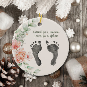Ornamento De Cerâmica Personalize seu Impressão de Pé de Bebês Tributaçã