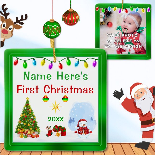 Ornamento De Cerâmica Personalized Baby Ornaments First Christmas (Baby's First Christmas Ornament. What to get an infant for Christmas. Personalized Newborn Ornaments)