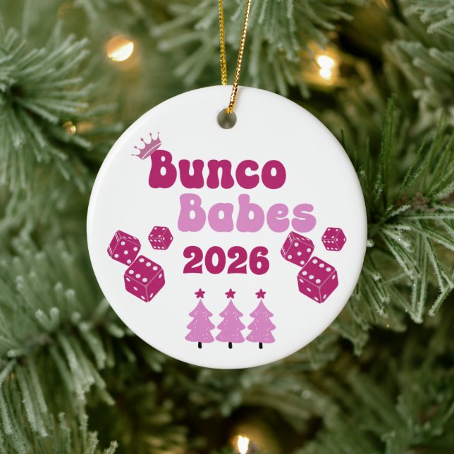 Ornamento De Cerâmica Personalized Bunco Babe Annual Ornament (Árvore)