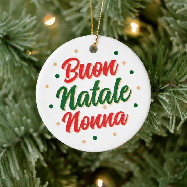 Ornamento De Cerâmica Personalized Buon Natale Nonna  (Árvore)