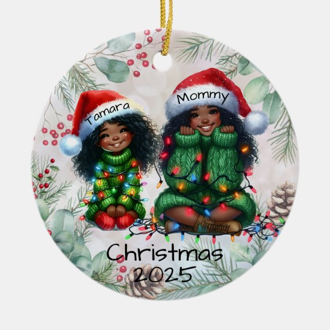 Ornamento De Cerâmica Personalized Christmas Ornament  (Frente)