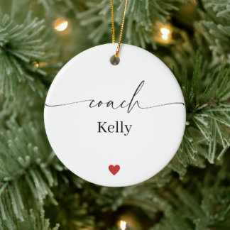 Ornamento De Cerâmica Personalized Coach Ornament • Name & Message