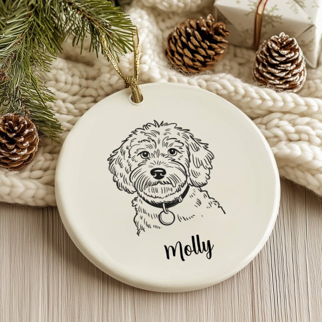 Ornamento De Cerâmica Personalized Cockapoo Dog Christmas (Criador carregado)