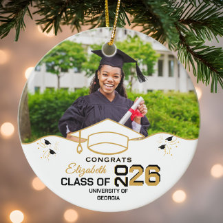 Ornamento De Cerâmica Personalized Congrats Graduate Gift Custom Photo
