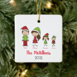 Ornamento De Cerâmica Personalized Cute Christmas Family<br><div class="desc">Your christmas tree will be complete once you add this cute personalized family christmas ornament.  This ornament is available in a variety of different options for dads,  moms and kids.  Visit my entire collection to see all choices.</div>