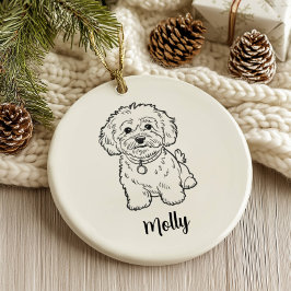 Ornamento De Cerâmica Personalized Dog Christmas