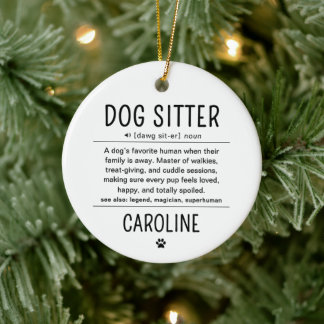 Ornamento De Cerâmica Personalized Dog Sitter Pet Sitter Funny Gifts